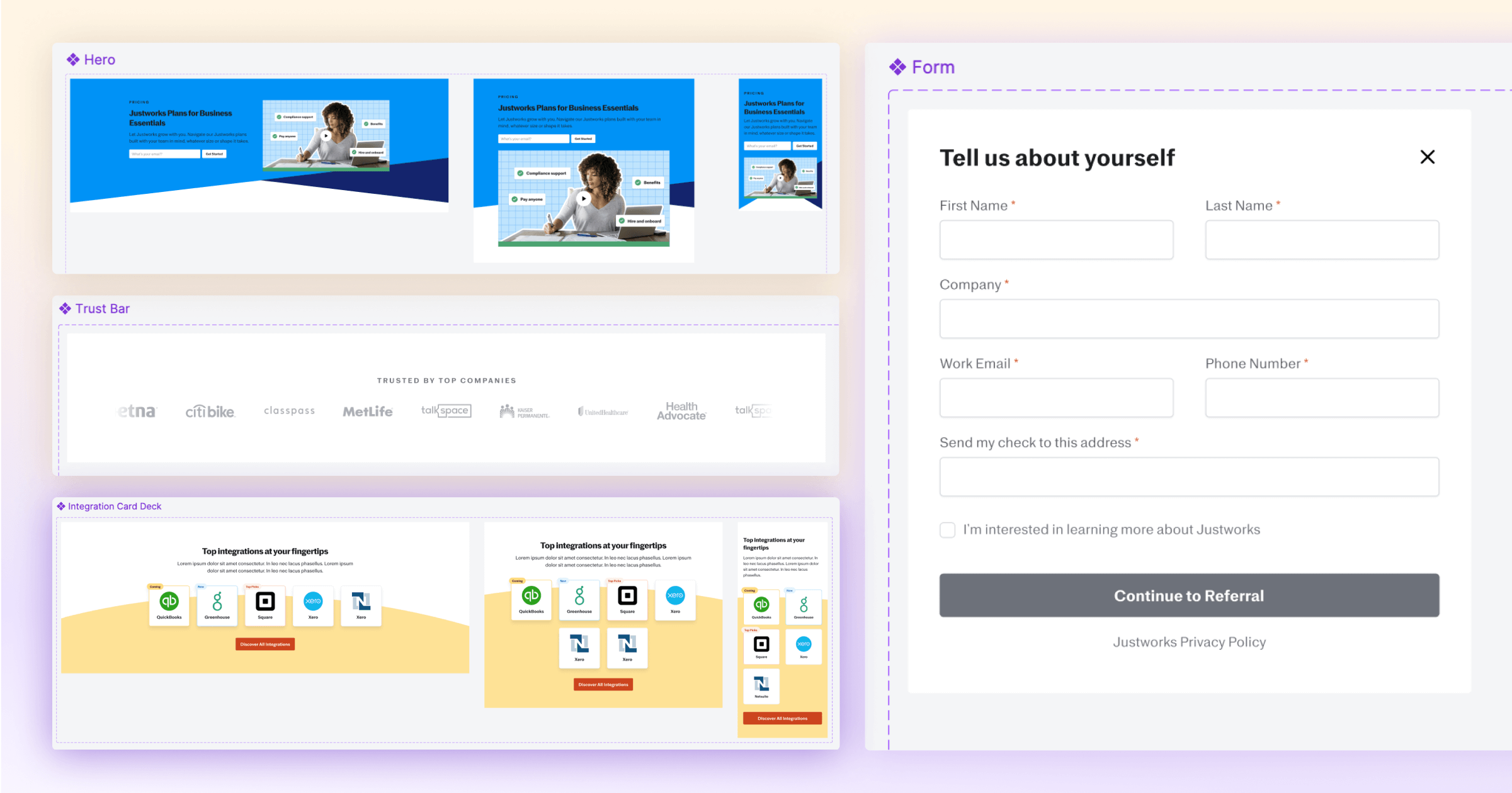 A collage of design systems components.