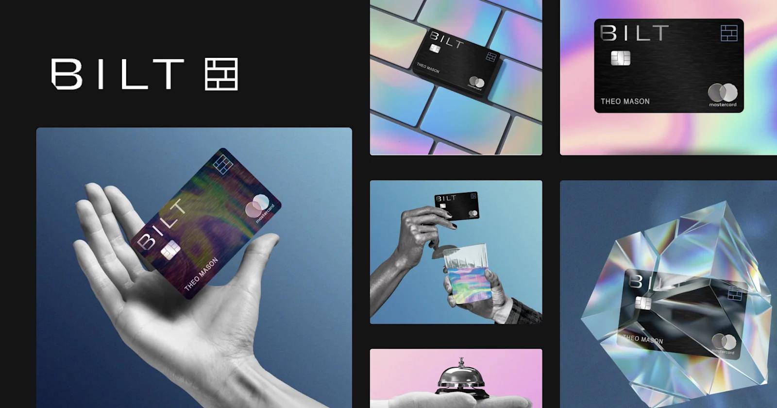 Illustrations of the Bilt Mastercard.
