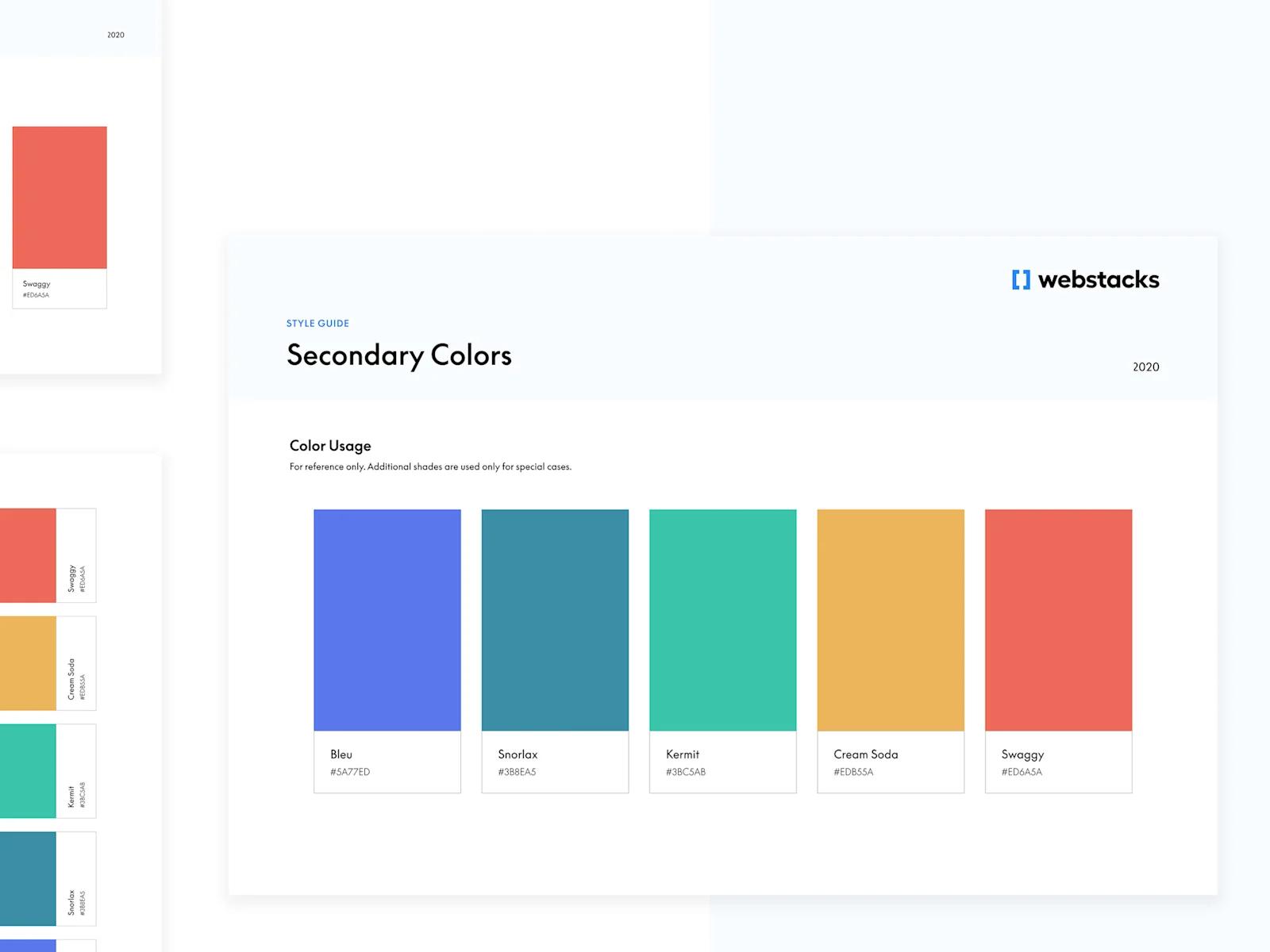 A custom illustration showing the Webstacks secondary colors from the brand style guide.