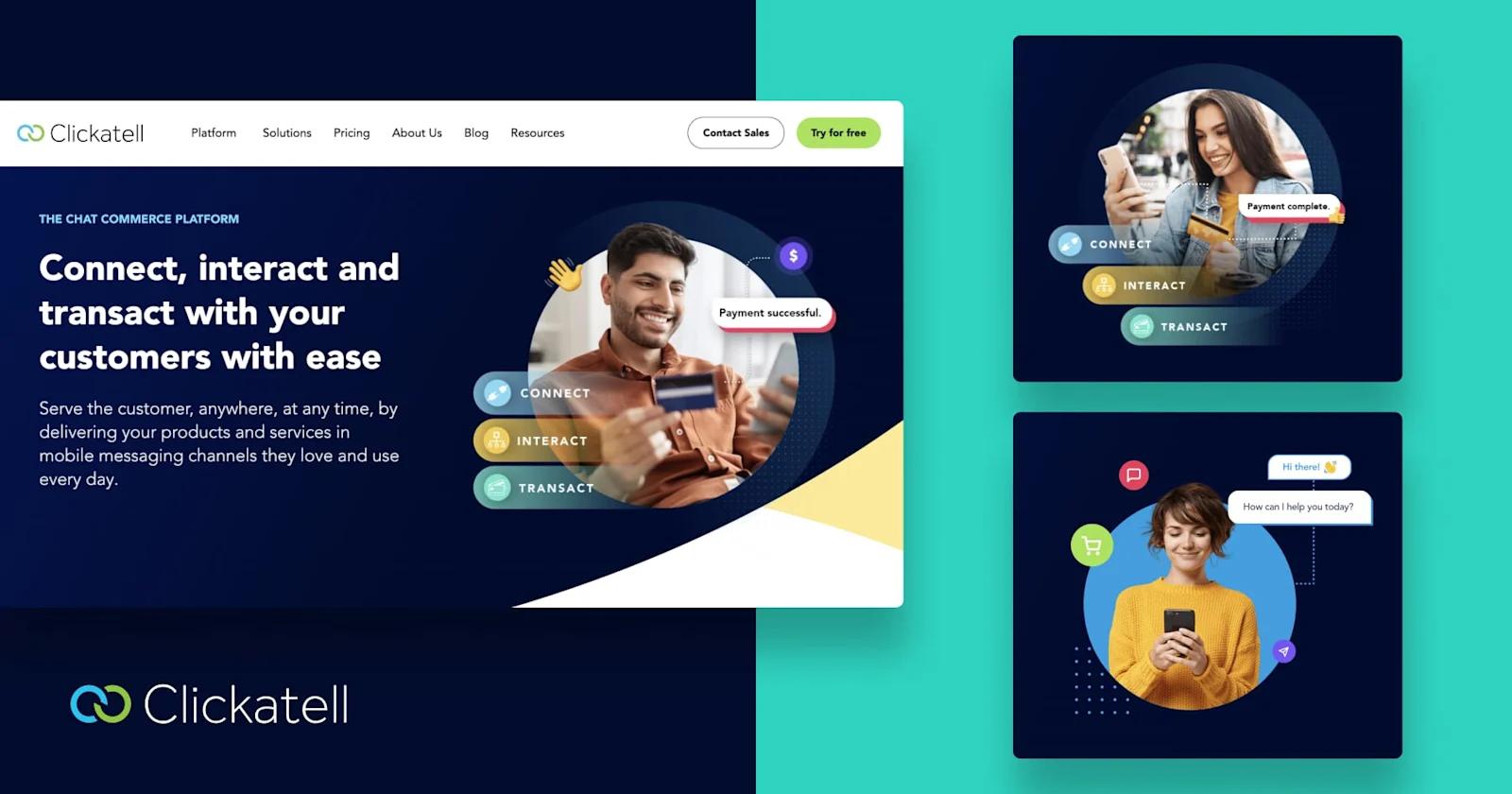 A collage of Clickatell's illustrations.