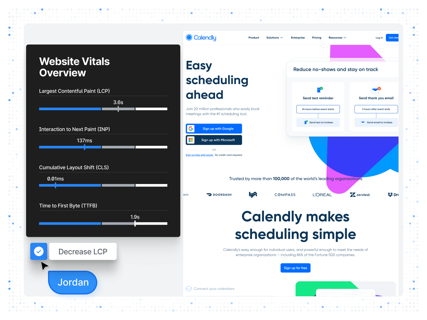 Technical SEO on the Calendly website