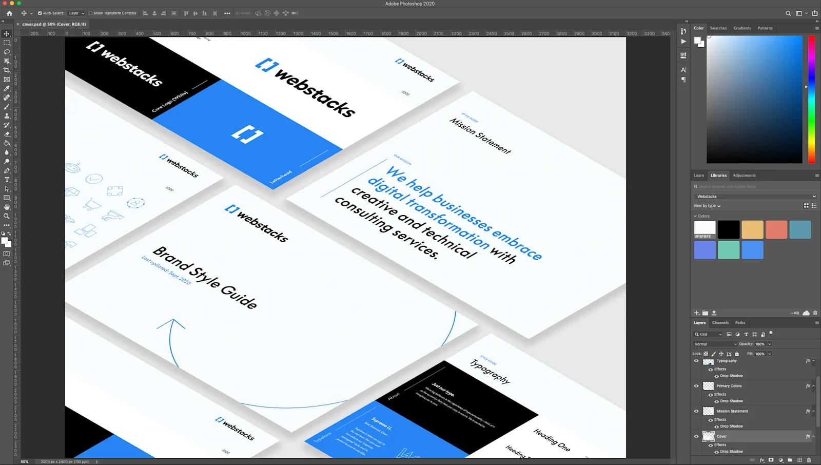 An image of a mockup in progress using PhotoShop.