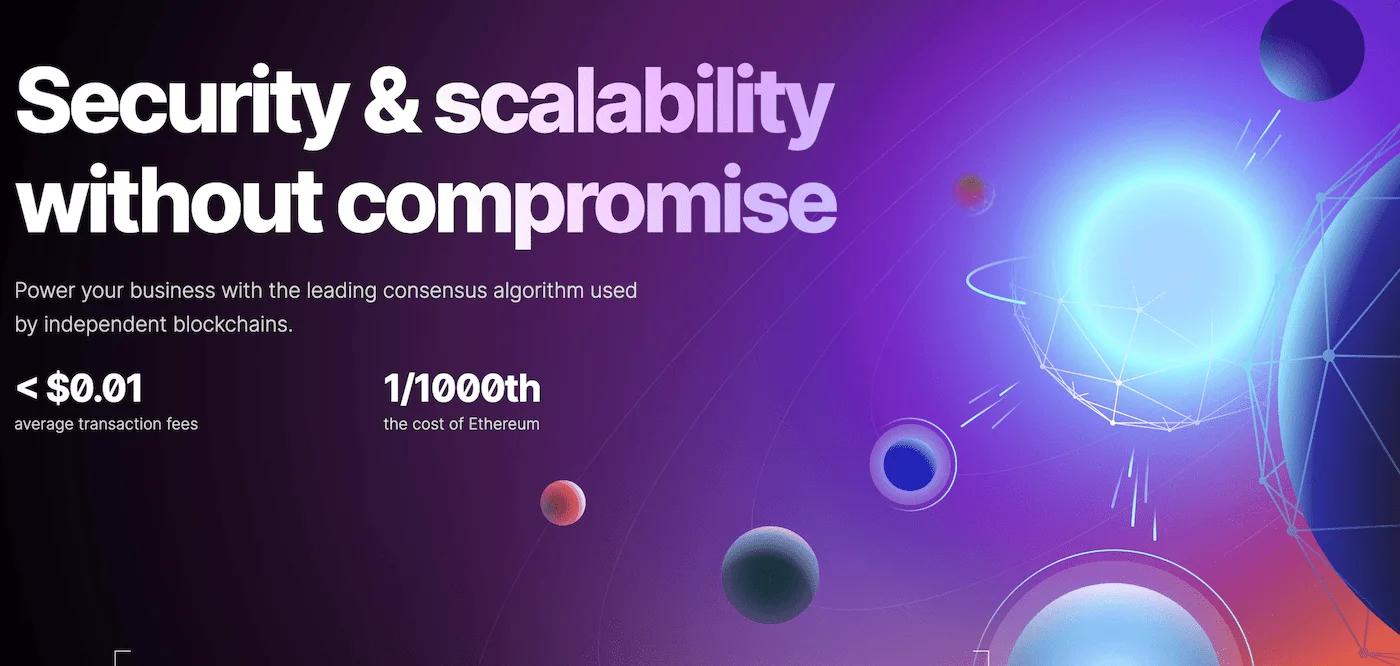 Bright stars and planets on a black and purple gradient background.