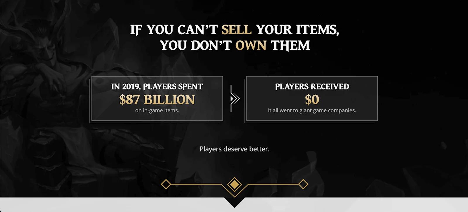 Branded card carousel in a fantasy-style format for the crypto collectable video game, God's Unchained.